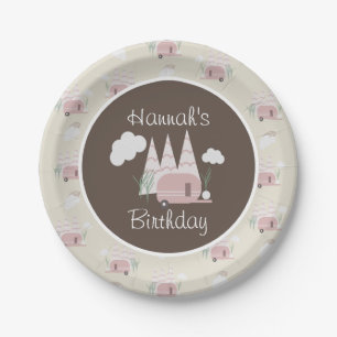 Campfire Camping Outdoor Birthday Boho Pappteller
