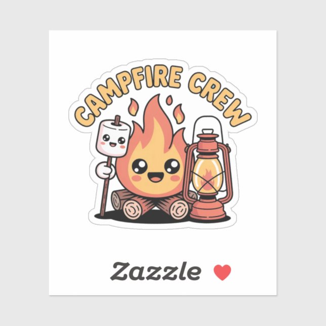 Campfire Crew - Niedliche Camping Freunde Aufkleber (Blatt)