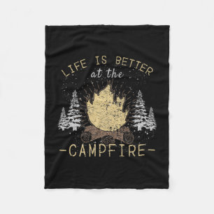 Campfire - Das Leben wird besser durch das Campfeu Fleecedecke