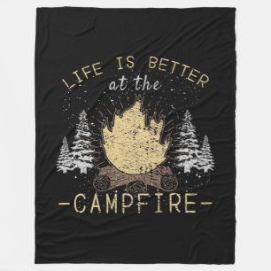Campfire - Das Leben wird besser durch das Campfeu Fleecedecke