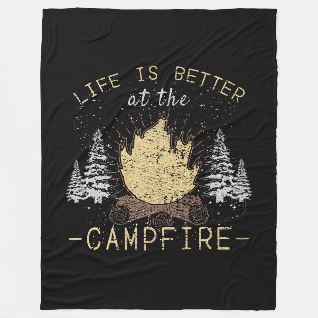 Campfire - Das Leben wird besser durch das Campfeu Fleecedecke (Vorderseite)