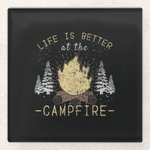 Campfire - Das Leben wird besser durch das Campfeu Glasuntersetzer