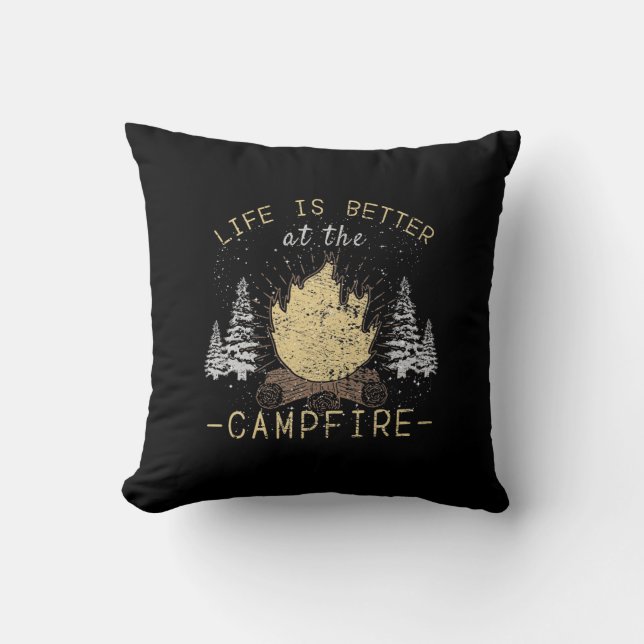 Campfire - Das Leben wird besser durch das Campfeu Kissen (Vorderseite)