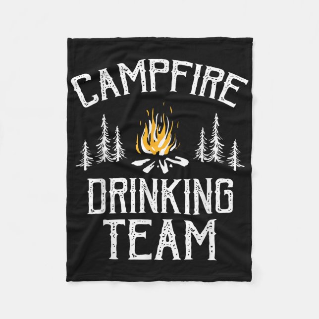 Campfire Drink Team Camping Lovers Camper Fleecedecke (Vorderseite)