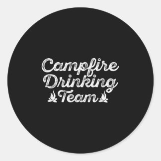 Campfire Drink Team Vintages Camping Runder Aufkleber