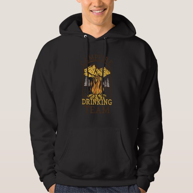 Campfire Drinking Team  Camper Camping Hoodie (Vorderseite)