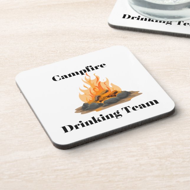 Campfire Drinking Team with a campfire on a  Getränkeuntersetzer (Linke Seite)