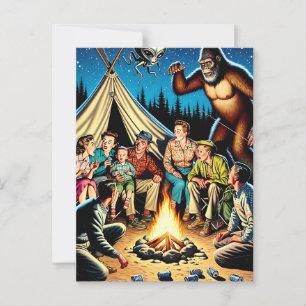 Campfire-Geschichten   Funny Retro Blank Postkarte