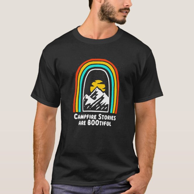 Campfire-Geschichten sind Bootiven Camping Positiv T-Shirt (Vorderseite)