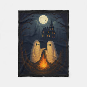 Campfire Ghost Shirt Spuk Forest Bonfire Niedlich Fleecedecke