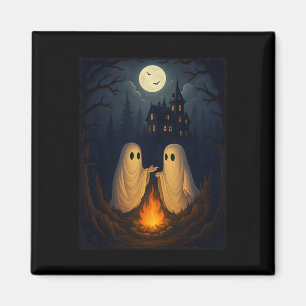 Campfire Ghost Shirt Spuk Forest Bonfire Niedlich Magnet