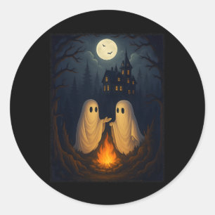 Campfire Ghost Shirt Spuk Forest Bonfire Niedlich Runder Aufkleber