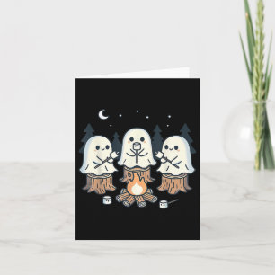 Campfire Ghost Spooky Marshmallow Halloween Bonfir Karte