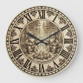 Campfire Gnomes Wall Clock Große Wanduhr