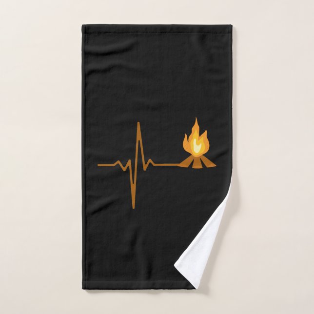 Campfire Heartbeat Camping (Serviette à main)