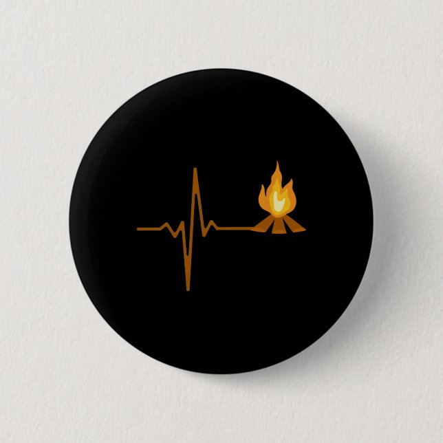 Campfire Heartbeat Camping Button (Vorderseite)