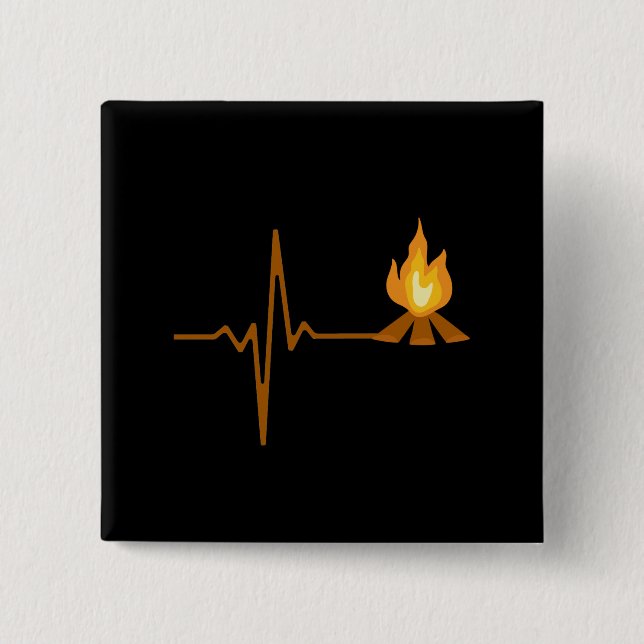 Campfire Heartbeat Camping Button (Vorderseite)