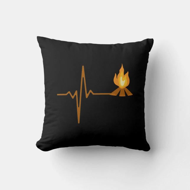 Campfire Heartbeat Camping Kissen (Vorderseite)