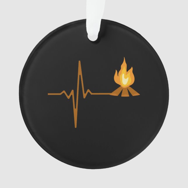 Campfire Heartbeat Camping Ornament (Vorderseite)