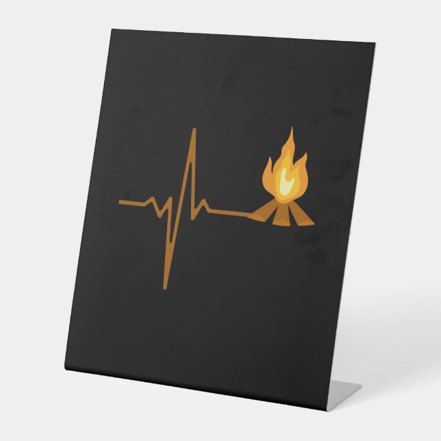 Campfire Heartbeat Camping Sockelschild (Vorderseite)