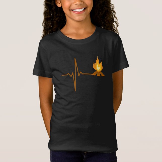 Campfire Heartbeat Camping T-Shirt (Vorderseite)
