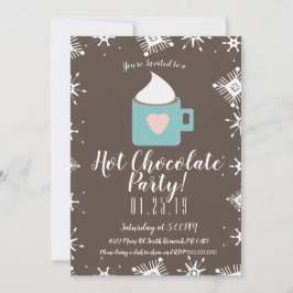 Campfire Hot Chocolate und Schneeflocken Winter Pa Ankündigung