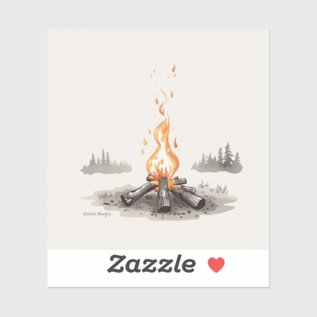 campfire-inspired painting images aufkleber (Blatt)