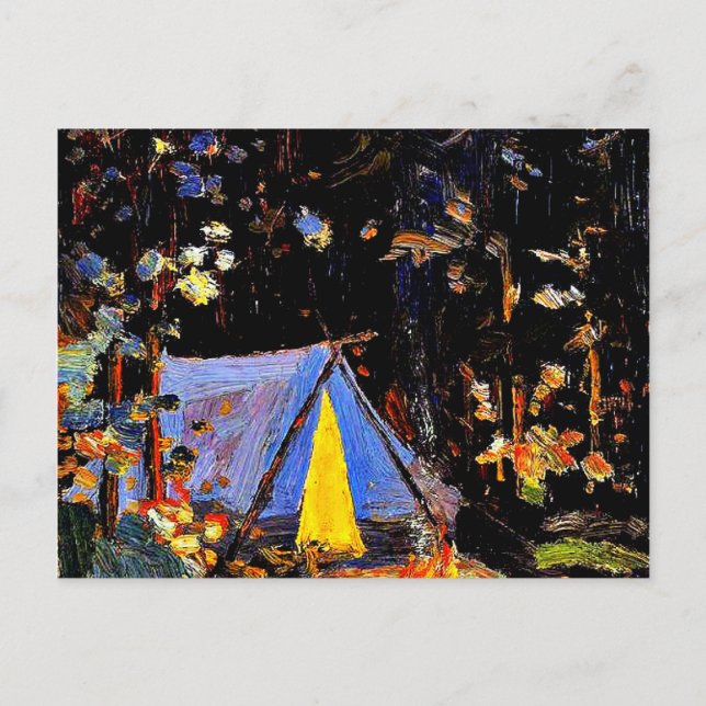 Campfire, Kunstmalerei von Tom Thomson Postkarte (Vorderseite)