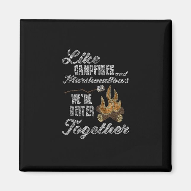 Campfire Marshmallows Better Together Distressed V Magnet (Vorne)
