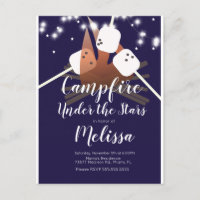 Campfire Marshmallows Sterne Camping Außenbereich