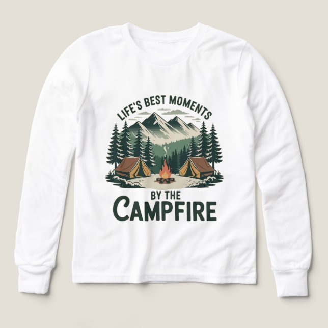 Campfire Moments - Girls’ Tents & Mountains Kids’ (Design Vorderseite)