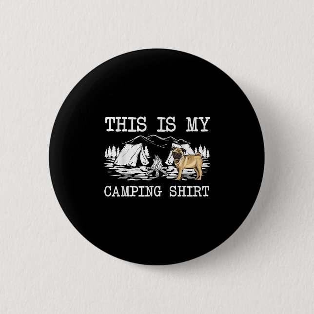 Campfire Mops Hund Das ist mein Camping Button (Vorderseite)