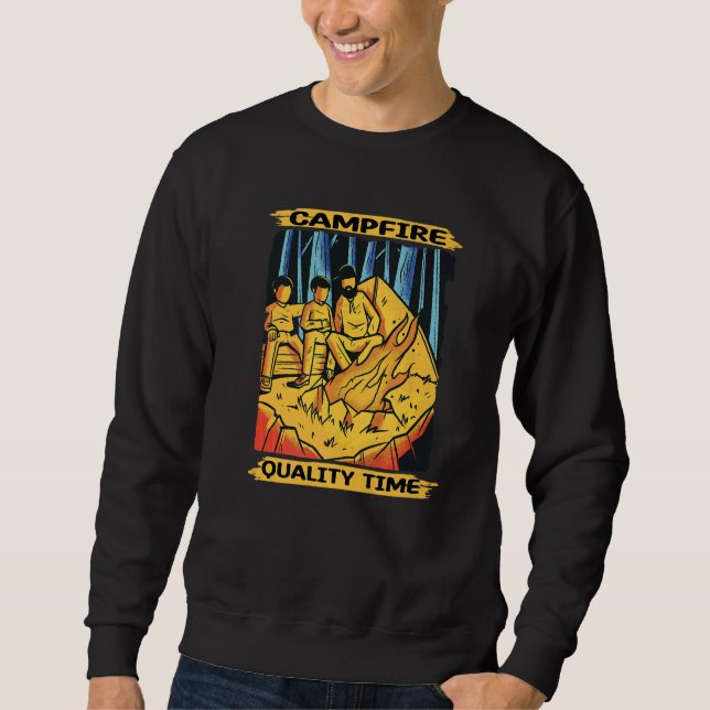 Campfire Quality Time for Fire Camping Sweatshirt (Vorderseite)