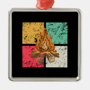 Campfire Retro Vintage Ornament Aus Metall