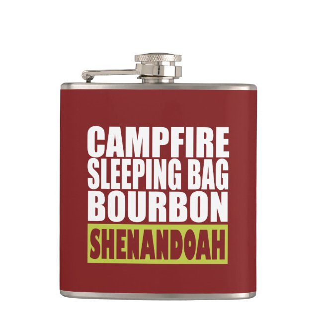 Campfire Schlaftasche Bourbon Shenandoah Flachmann (Vorderseite)