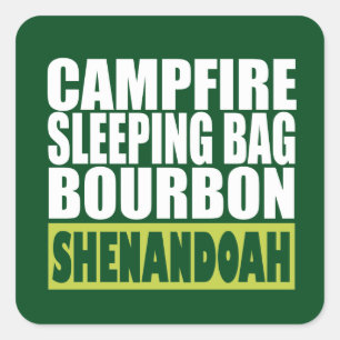 Campfire Schlaftasche Bourbon Shenandoah Quadratischer Aufkleber
