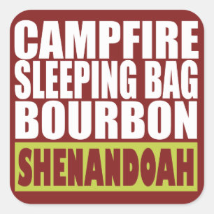 Campfire Schlaftasche Bourbon Shenandoah Quadratischer Aufkleber