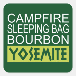 Campfire Schlaftasche Bourbon Yosemite Quadratischer Aufkleber
