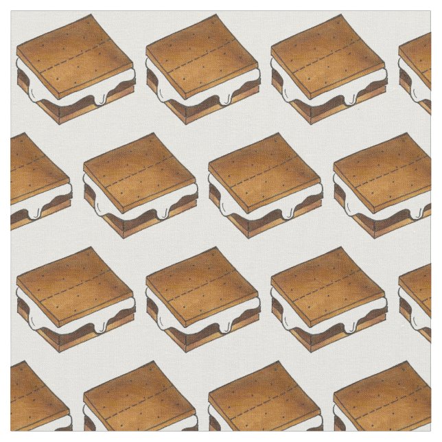 Campfire S'mores Chocolate Toasted Marshmallow Stoff (Nahaufnahme)