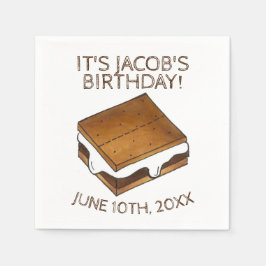 Campfire S'mores Marshmallow Smores Geburtstagspar Serviette