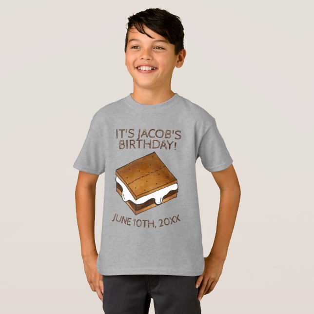 Campfire S'mores Marshmallow Smores Geburtstagspar T-Shirt (Vorne ganz)