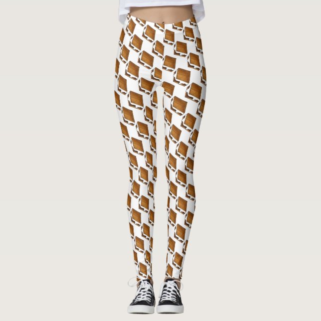 Campfire S'mores Toasted Marshmallow S'more Camp Leggings (Vorderseite)