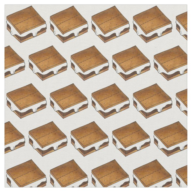 Campfire Smores Toasted Marshmallow S'mores Fabric Stoff (Nahaufnahme)