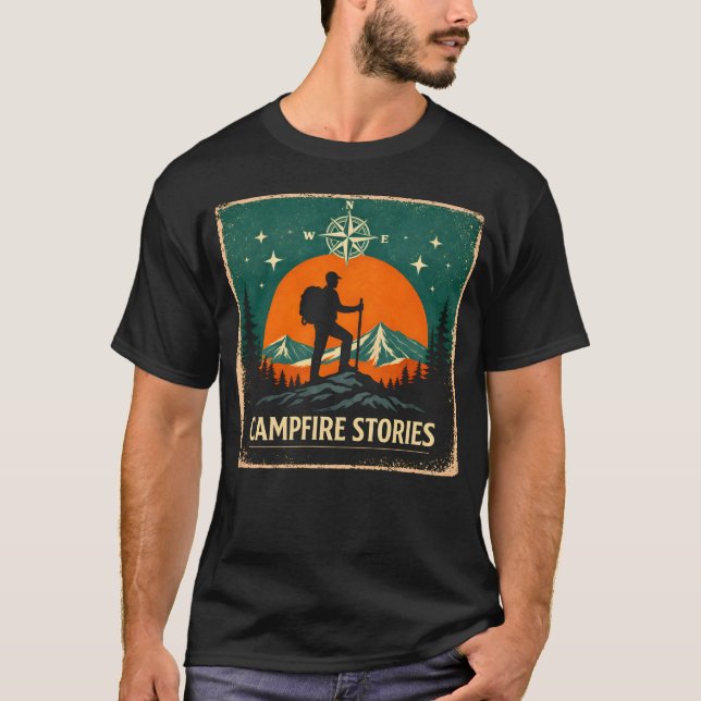 Campfire Stories – Night Fire Nature Memory Tee (Vorderseite)