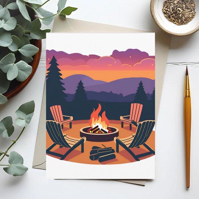 Campfire Sunset Postkarte (Von Creator hochgeladen)