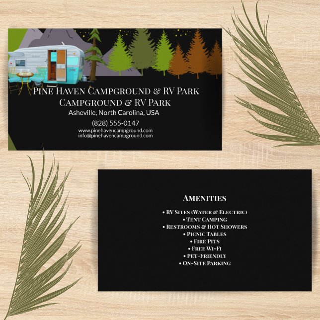 Campground & RV Park Rustic Outdoor Design Visitenkarte (Von Creator hochgeladen)