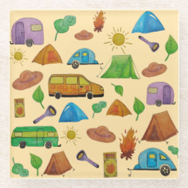 Camping-Abenteuer Glasuntersetzer