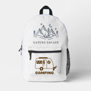 Camping-Abenteuer-Zelt-Illustration – Outdoor-Natu Bedruckter Rucksack
