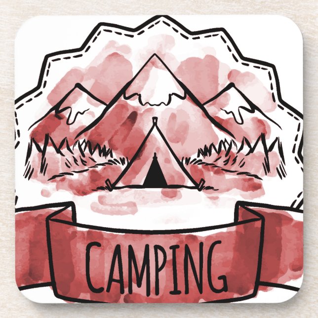 Camping-Abzeichen Untersetzer (Vorderseite)