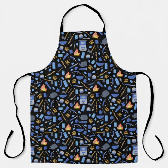 Camping Adventure Campfire Fun Bear Tracks Schürze (Vorderseite)